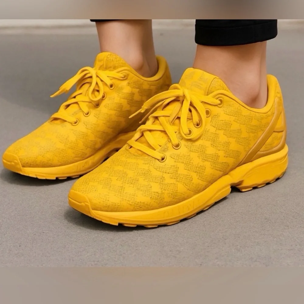 Adidas ZX Women’s Size 6.5 Flux Weave Yellow Sneakers(B73)✨✨